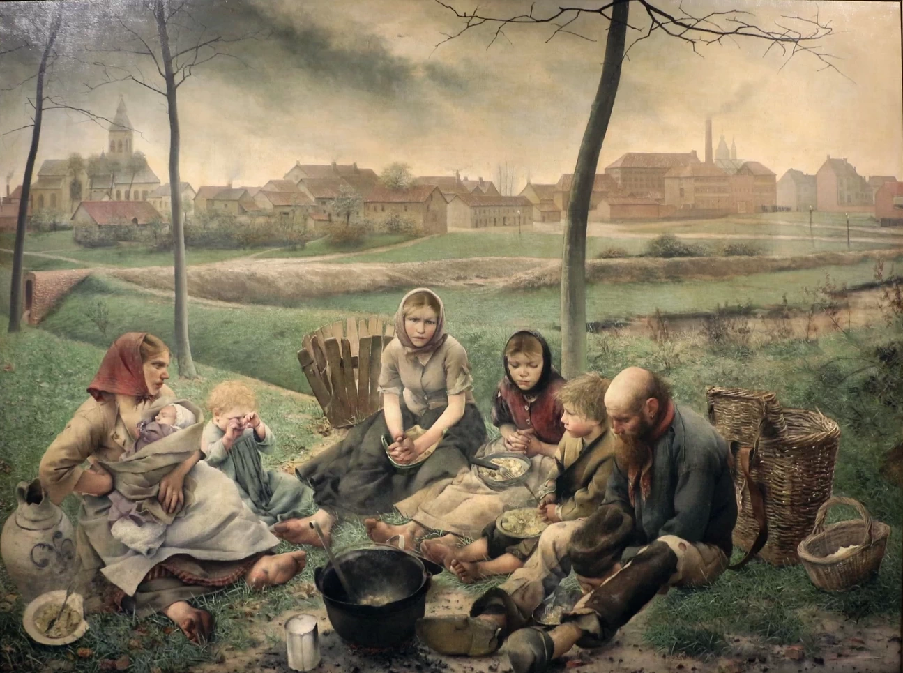 I venditori di gesso, mattina, mezzogiorno e sera, 1882 - dettaglio mezzogiorno, Musees Royaux des Beaux arts, Bruxelles